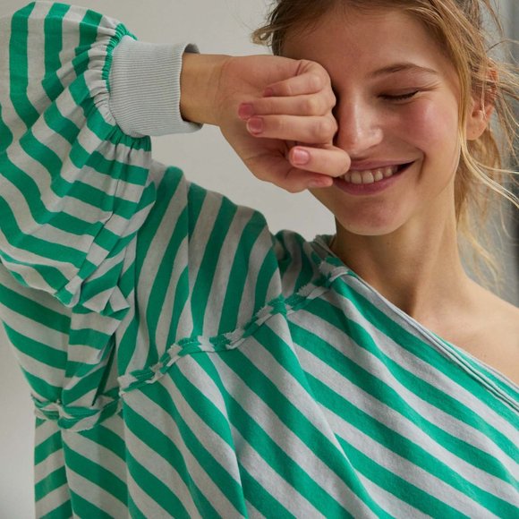 🎉LAST CHANCE🎉 NWT FP Movement She's Everything Striped Long Sleeve / Mist - Picture 3 of 6